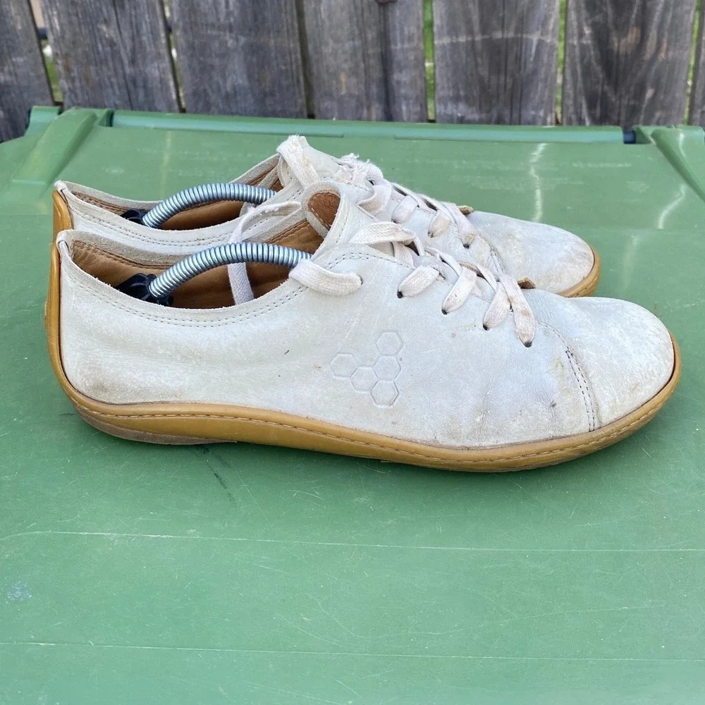 Vivobarefoot Soul of Africa Leather Barefoot Sneakers‎ Off White EUR 40L Womens